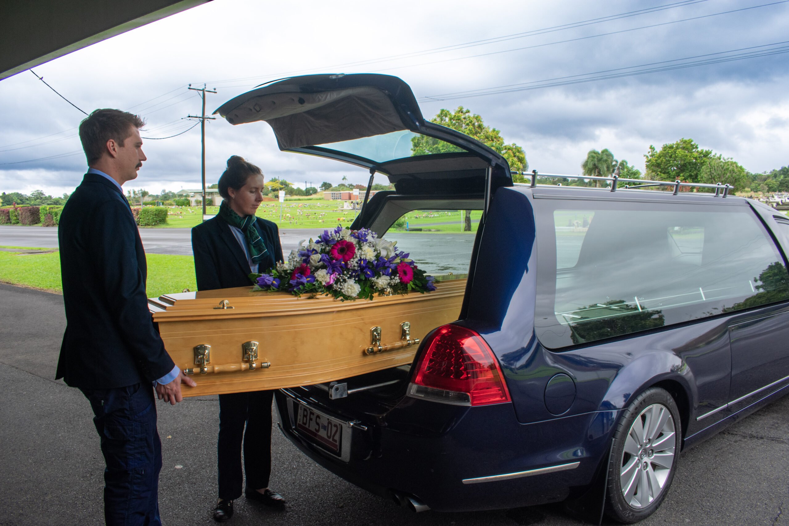 Staff coffin hearse
